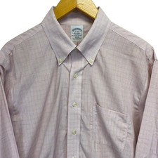 Brooks Brothers Mens Slim Fit Non Iron Supima Cotton Micro Dress Shirt 17 34