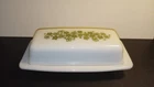 Vintage Pyrex Crazy Daisy Covered Butter Dish w/ Lid 72-B Green White Floral