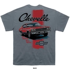 Joe Blow Ts Chevy 1969 SS 396 Chevelle Men's Gray T-Shirt All Bark All Bite