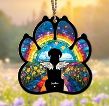 Custom Dog Rainbow Bridge Suncatcher Memorial Loss of Pet Gift