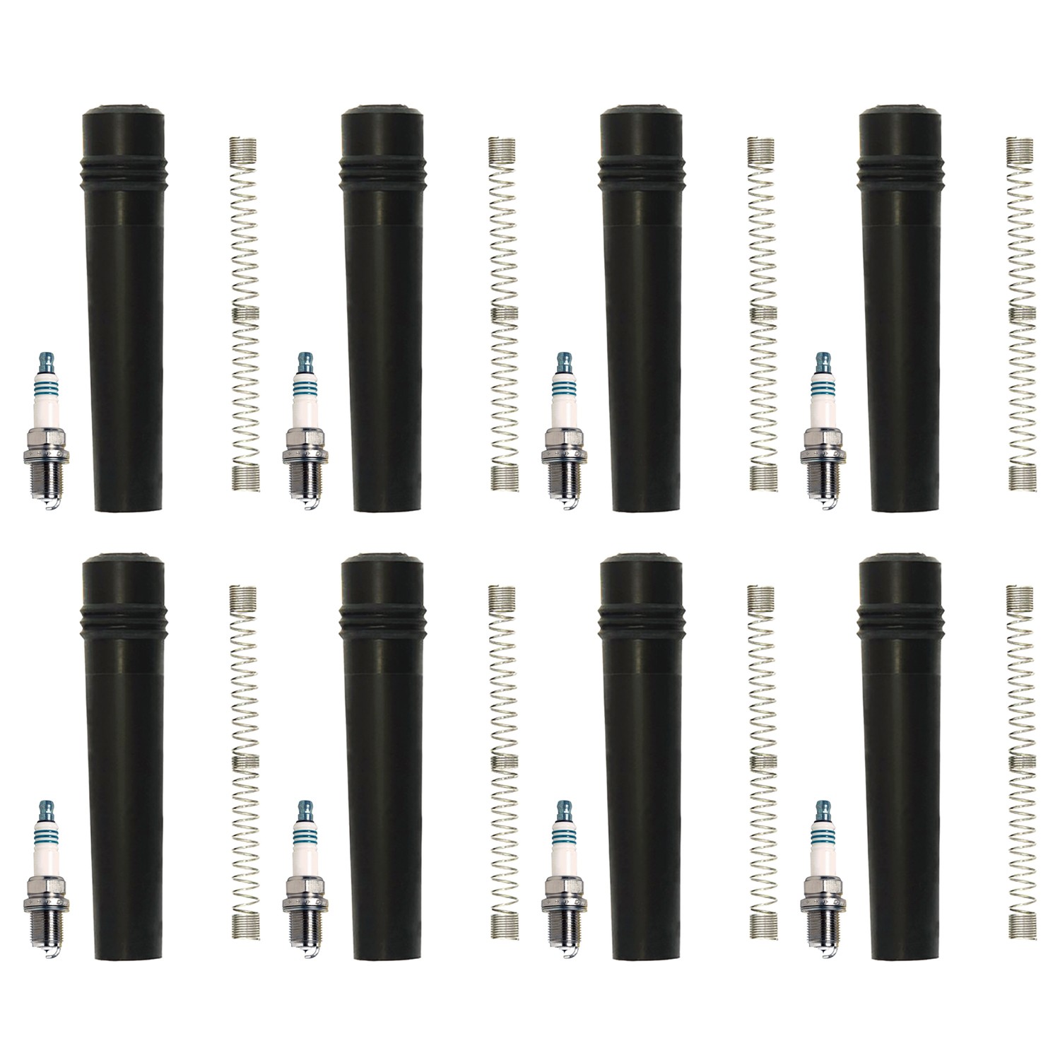 Denso 8 Iridium Power Spark Plugs 8 Coil Boots Kit for Jaguar S-Type 4.0L V8