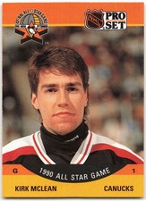 1990-91 Pro Set #302 Kirk McLean Vancouver Canucks