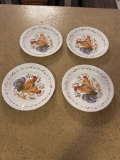 4 Corelle Chickens Roosters Bread Dessert Pla...