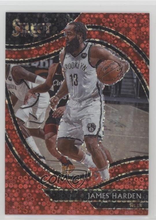 2020-21 Panini Select Courtside Red Disco Prizm 42/49 James Harden #212 09br
