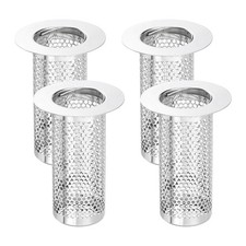 uxcell 4 Pack Shower Drain Strainer, 3.2" x 2.2" 304 x 2.2", Silver
