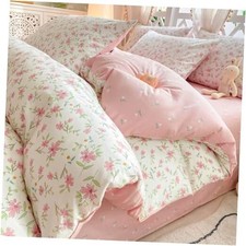 Vintage Pink Floral Duvet Cover Queen Queen 90" x 90" F Glorious Flower