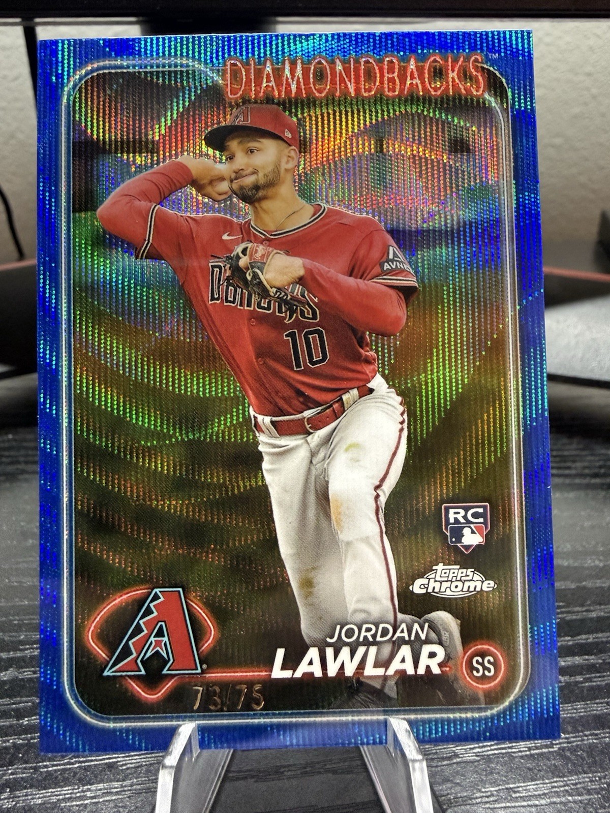 2024 Topps Chrome - Jordan Lawlar #229 Blue Wave Refractor/75 (RC)