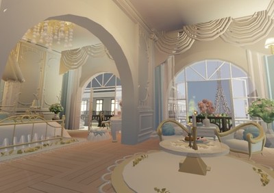 Paris Eiffel Tower Themed Apartment- Glitch House    Adopt Me