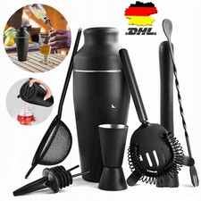 8 teiliges Profi Bar Cocktail Shaker Set Edelstahl Mixer Zubehör Barkeeper Kit