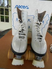 Vintage Pacer Crown White Leather Roller Skates w/ Tools Womens sz 8