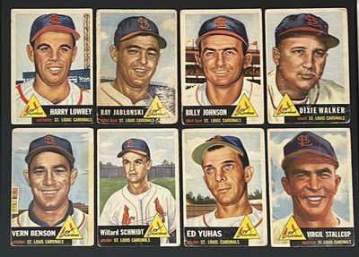1953 Topps Baseball Cardinals Lot - 8 Different.  Free Shipping!