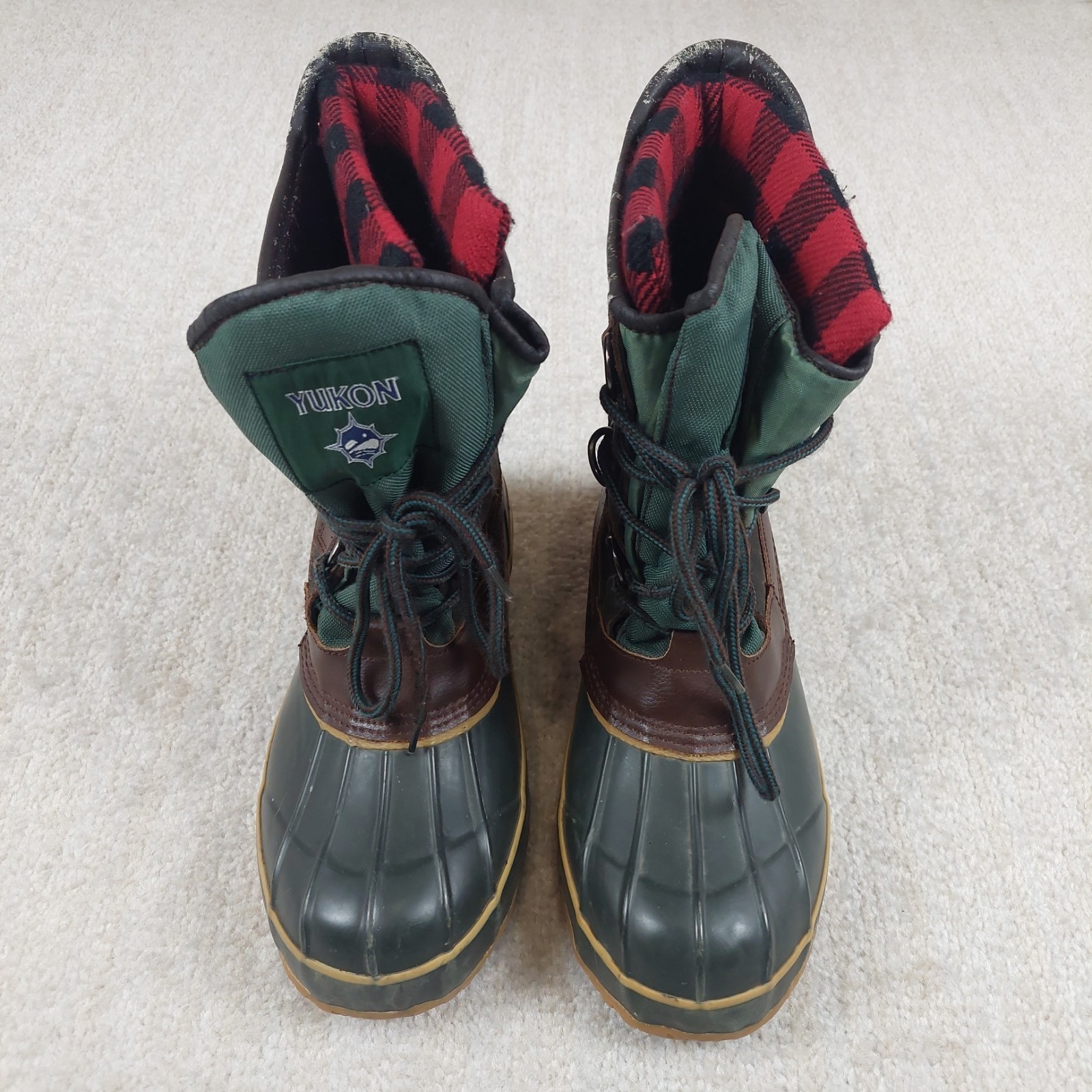 Yukon Snow Boots Size Men 10 M Green Thermolite Insulated Tundra Boots-image