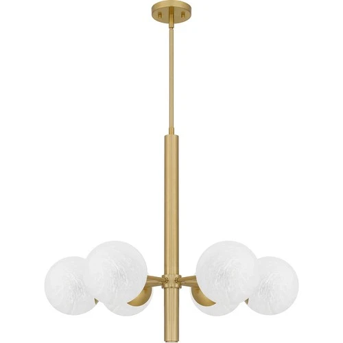 Aged Brass Six Light Chandelier from the Solei Collection - Picture 2 of 6