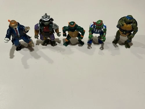 1991-1994 Vintage Ninja Turtle Collectible Figures Set of 5-Mirage Studios