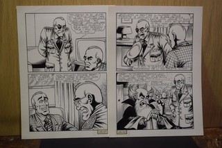 Piffarerio/Chiarini Alan Ford original board sequence 18x25cm approx