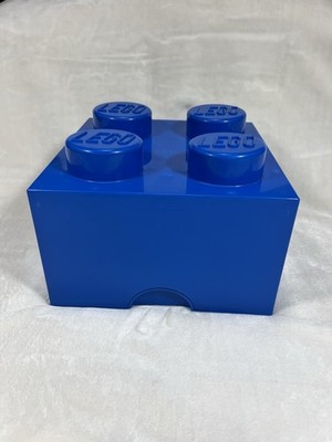 Lego Storage Brick Cube Blue Stackable 4 Stud Box Container