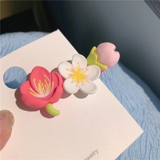 Pastel Flower Hair Clip Cute Floral Resin Barrette Girls Hair Accessory