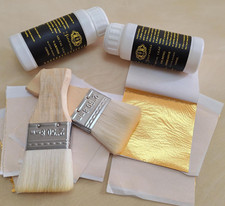 Gold Leaf Kit of Metal Leaf Adhesive 100Ml  Metal Leaf Varnish 100Ml,Gold Size