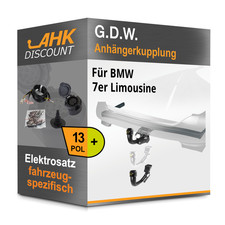 F�r BMW 7er Limousine 08- G.D.W. Anh�ngekupplung abnehmbar + 13polig E-Satz AHZV
