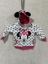 Disney Minnie Mouse Girls Pink Full Zip Hoodie Jacket Size 2T Polka Dot Kids