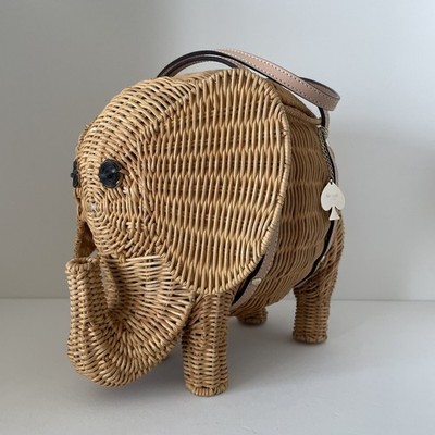 Kate Spade New York Wicker Elephant Handtasche Handtasche Clutch gebraucht...