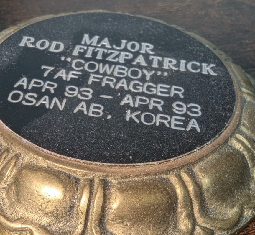 Asian Vintage Brass Temple Bell Dragon Gong Patina April 1993 Osan AB, Korea