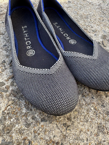 Zapatos planos de ballet Rothys The Point para mujer talla W8 grises sin cordones - Imagen 9 de 9