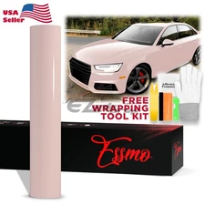 ESSMO PET Super Gloss Pale Pink Car Vehicle Vinyl Wrap Decal Glossy Like Paint