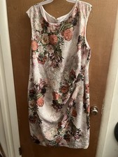 Adrianna Papell Dress 22 Floral Metallic Brocade Sleeveless Sheath Wedding