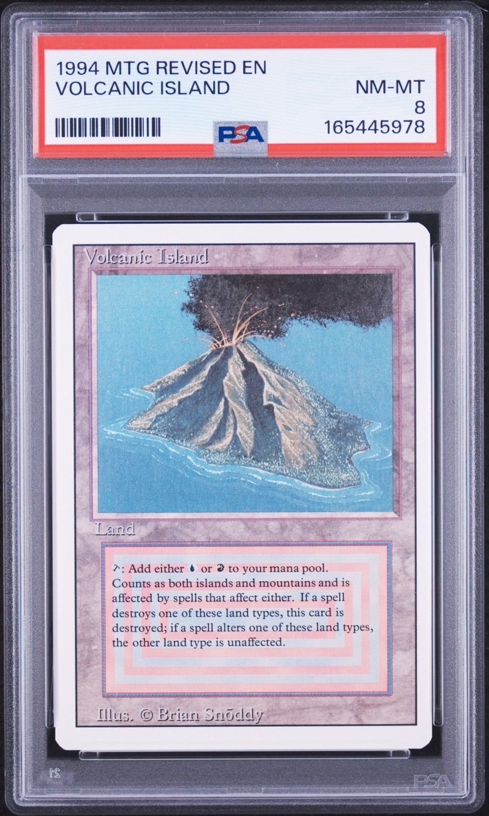 1994 MAGIC: THE GATHERING REVISED EDITION VOLCANIC ISLAND PSA 8