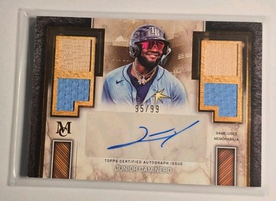 2025 Topps Museum Junior Caminero Signature Swatches Quad Relic Auto /99
