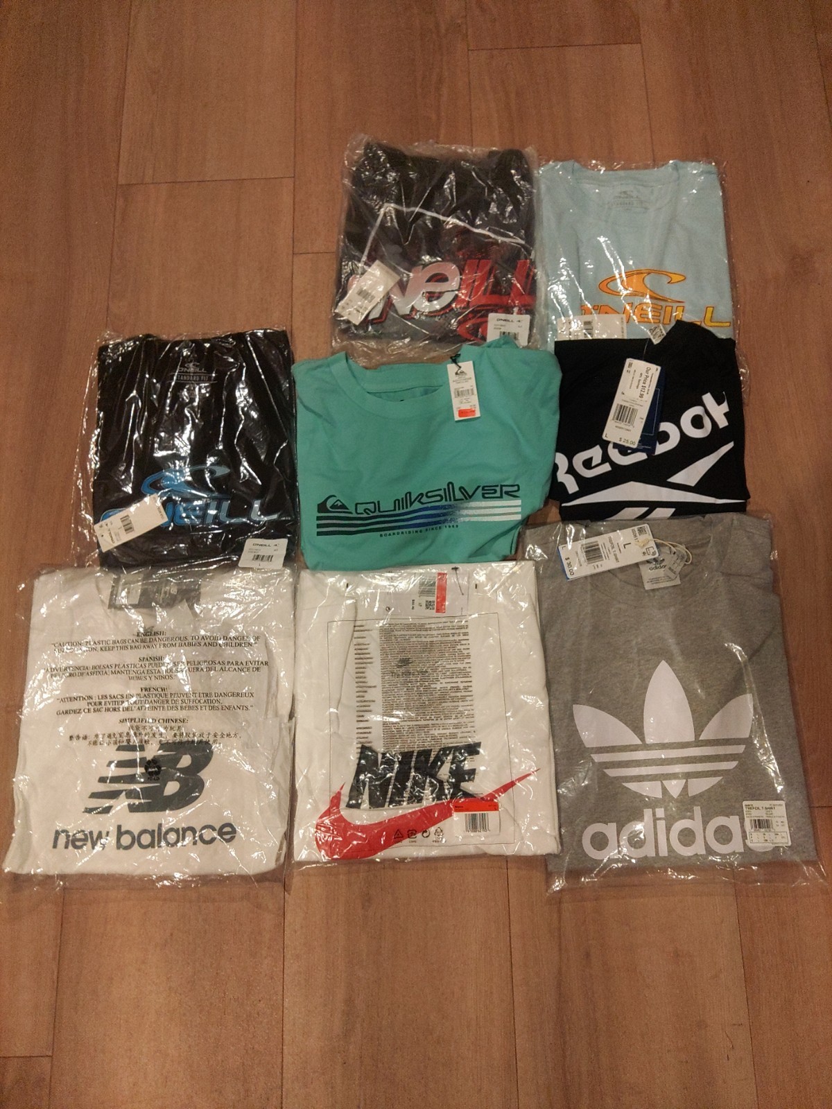 Nike, Adidas, New Balance Men's Multicolor Graphic T-Shirts Size L