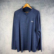 Under Armour Pullover Mens 3XL Quarter Zip Athletic Lightweight Blue Gym