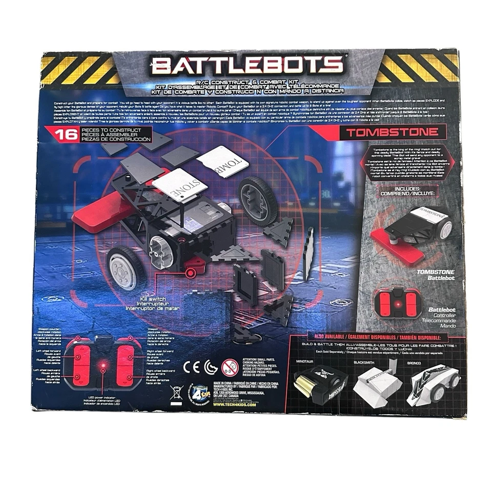 TECH 4 KIDS BATTLEBOTS R/C CONSTRUCT & COMBAT KIT, TOMBSTONE REMOTE CONTROL *NEW - Image 3 of 4