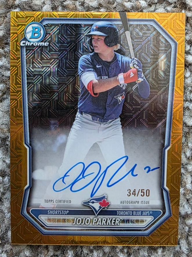 JOJO PARKER 2026 Bowman Chrome Gold AUTO RC /50 Toronto SP Autographs Mega Mojo