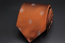TRUMAKER Silk Tie. Brown with Trumaker Logo. Made in USA.