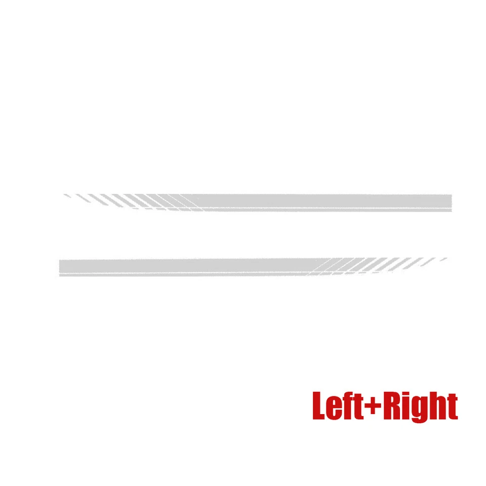2Pcs Decal Car Racing Plaid Hood Side Door Fender Stripes Decor Silver Sticker - Image 4 of 4