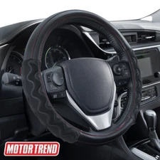 Black Max Grip Steering Wheel Cover with Advanced Traction Tread Universal Fit