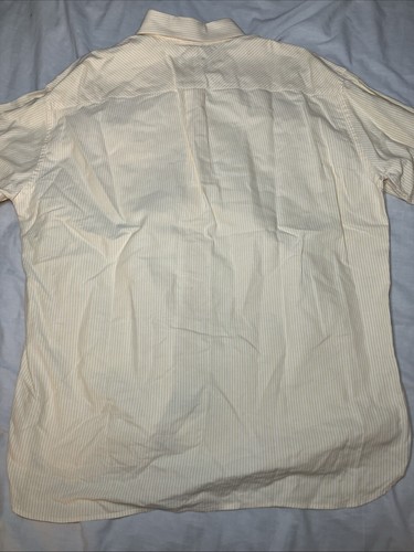 Camisa de Vestir Tommy Hilfiger Vintage Bordada Bolsillo Abotonada Amarilla Talla XXXL - Imagen 5 de 5