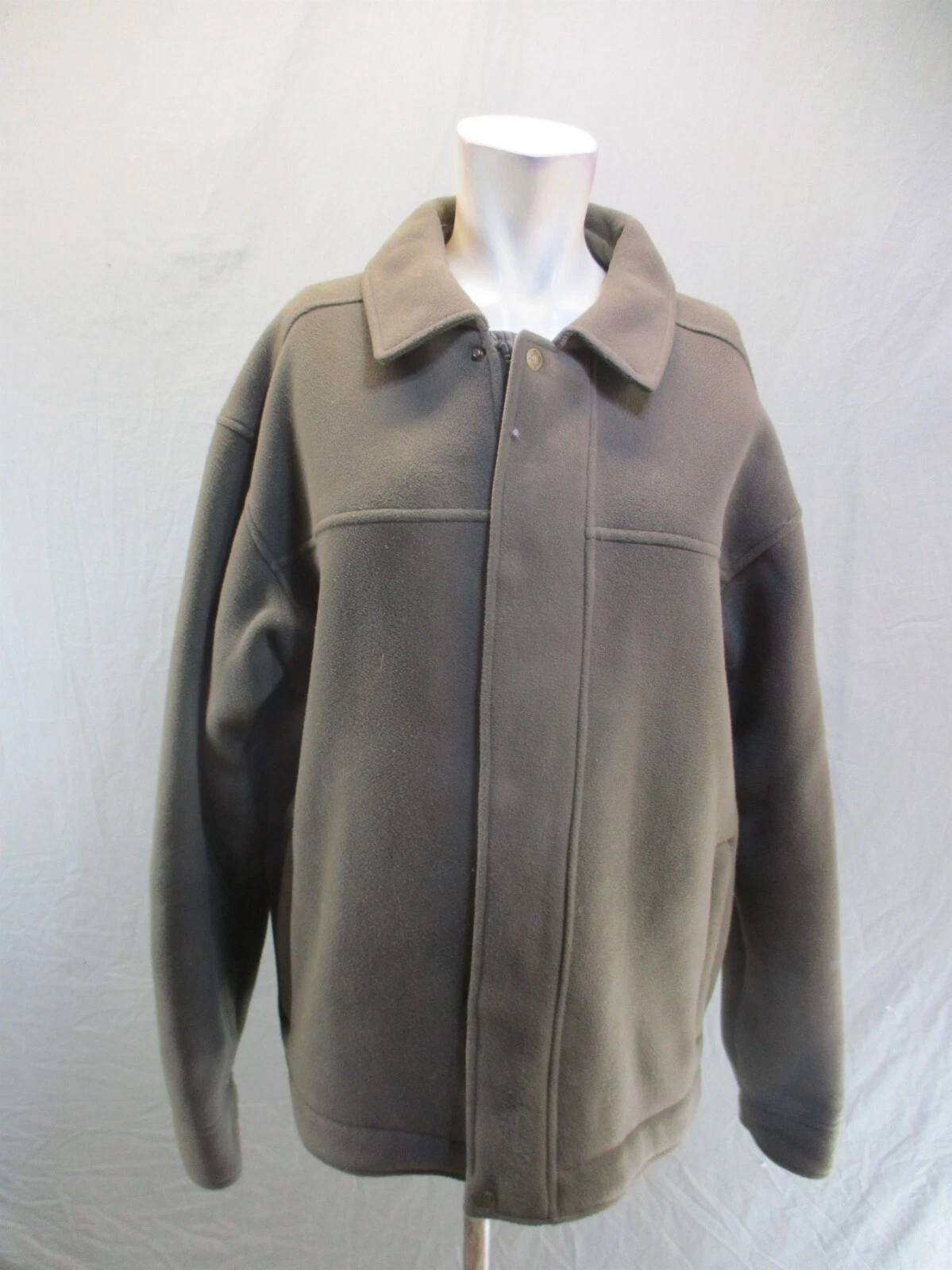 Columbia Size L Men Brown Full Zip Pocket Fleece Lined Collared Jacket 575