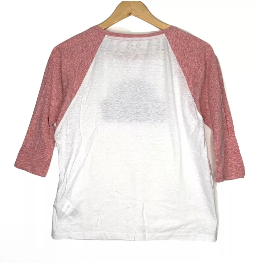 Camiseta Top Roxy Niños Niñas Raglán Niña Talla 14 Roja Blanca Manga 3/4 Logo Camiseta Foto 2 de 4