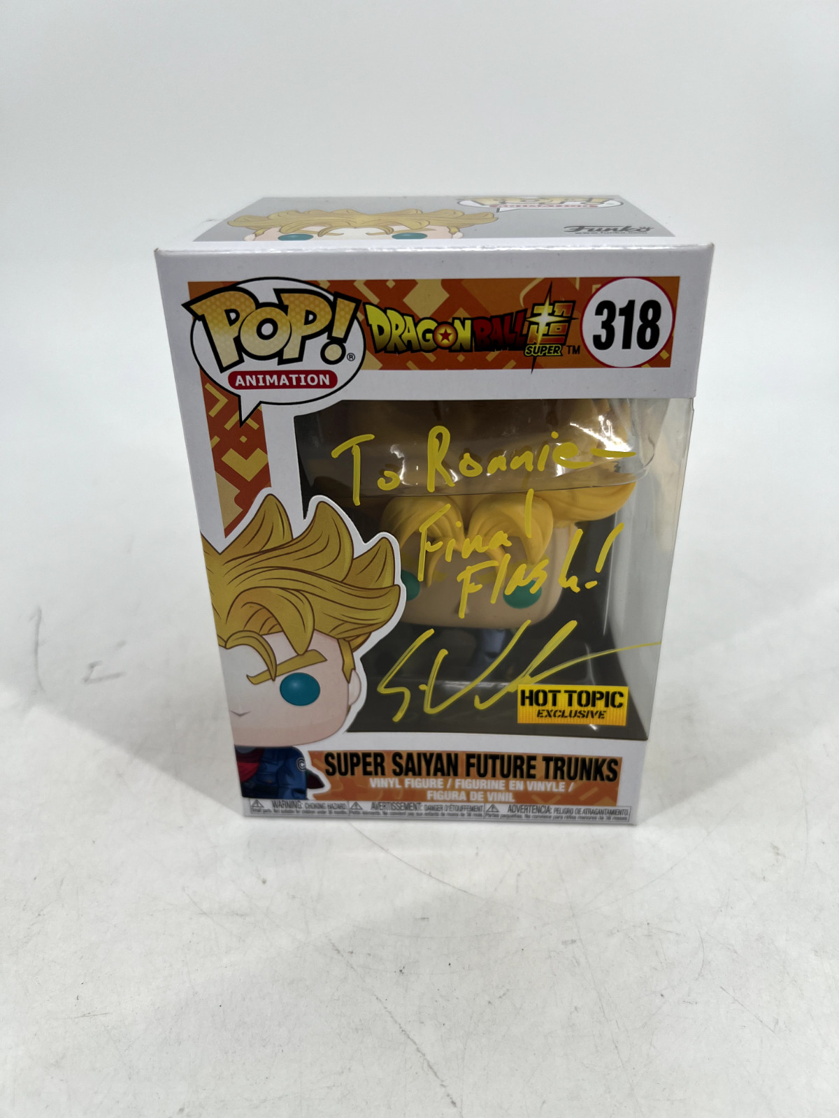 Funko Pop! Dragon Ball Z Super Saiyan Future Trunks #318 - Signed By Eric Vale