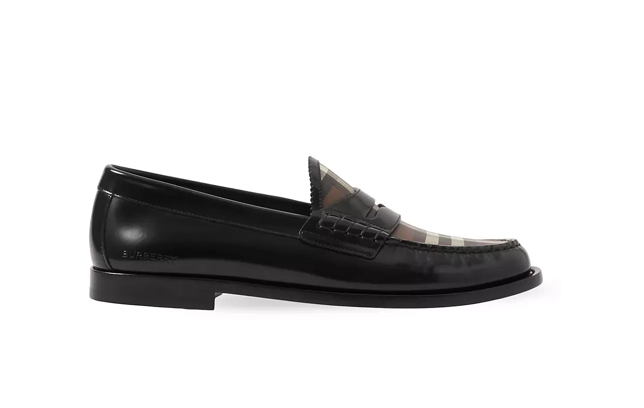 Burberry — Burberry Shane Women's Check Penny Loafers, Black - Retail $820