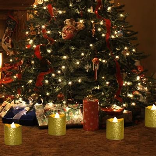 LOGUIDE Gold Flameless Votive Candles,24 Pack Battery Operated Gold24 - Picture 2 of 6