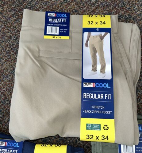 32 Degrees Cool Regular Pants Stretch Soft Touch BLUE,TAN,GREEN VARIOUS 1656658 - Picture 6 of 6