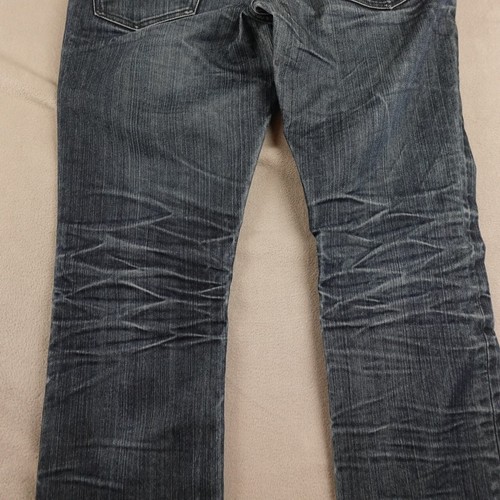 Guess Jeans Mens 34 Blue Denim Bootcut Whiskered Distressed Style Casual Weekend - Picture 19 of 22