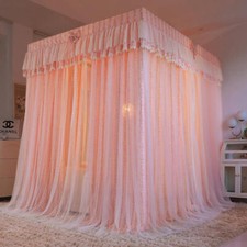 Canopy For Bed Drapes Mosquito Net Double Rod Frames Yard Anti-mosquito Net Set