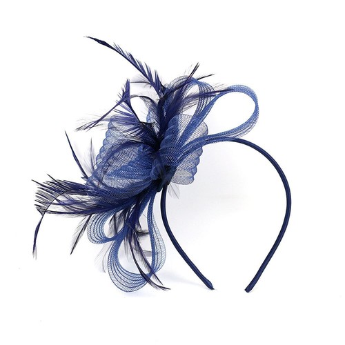 Clip mariage plumes bandeau fascinant femmes jour courses Royal Ascot Aliceband - Photo 19/19