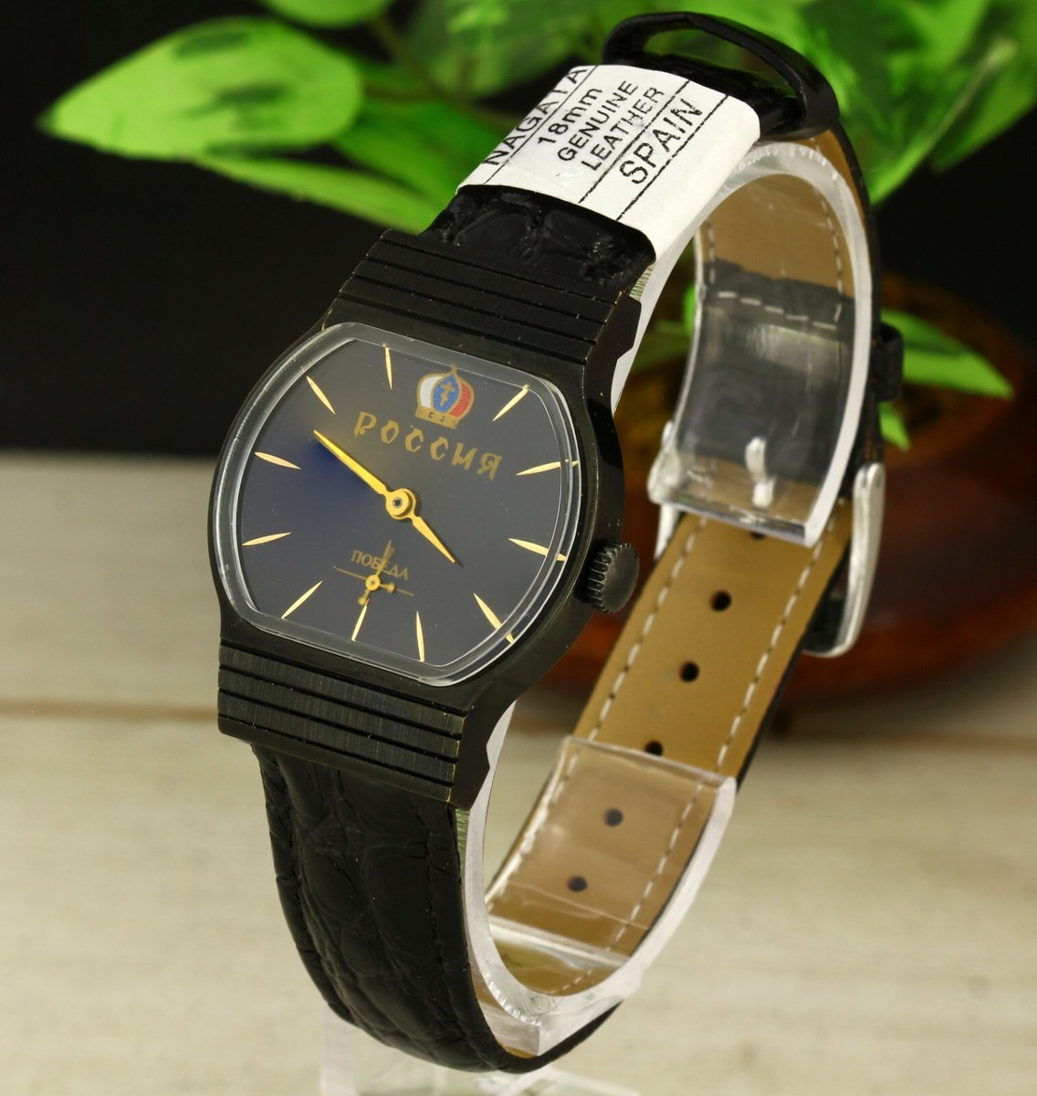 Pobeda (ZIM) men's mechanical wristwatch. Caliber ZIM 2602 black