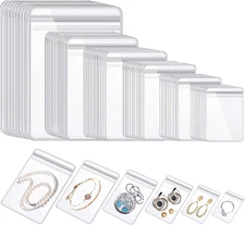 WEDDINGHELPER Jewelry Bags Small Self-Sealing Plastic Zip Clear Bags PVC Transpa